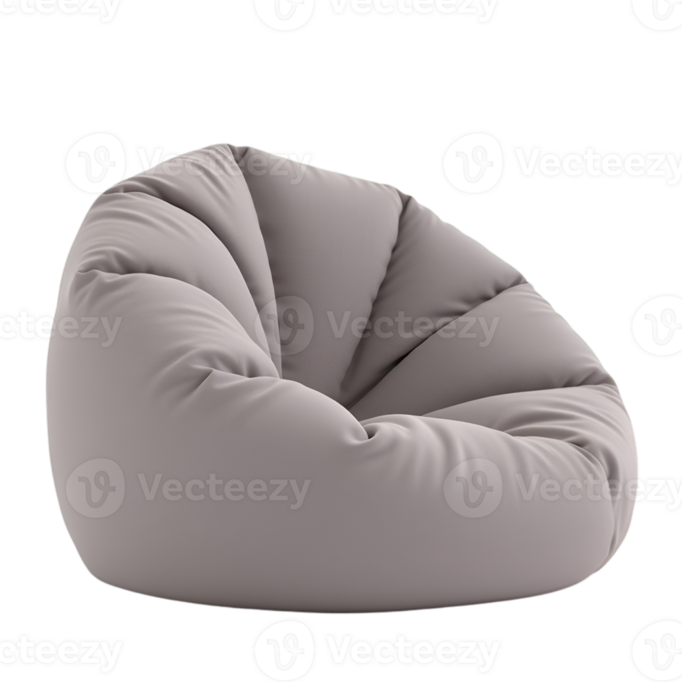 Elegant and Comfortable Bean Bag Chair Isolated on Transparent Background, Perfect for Modern Interior Design Projects and Creative Visualizations png