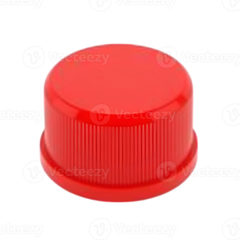 Vibrant Red Plastic Bottle Cap Isolated on Transparent Background - Macro Shot png
