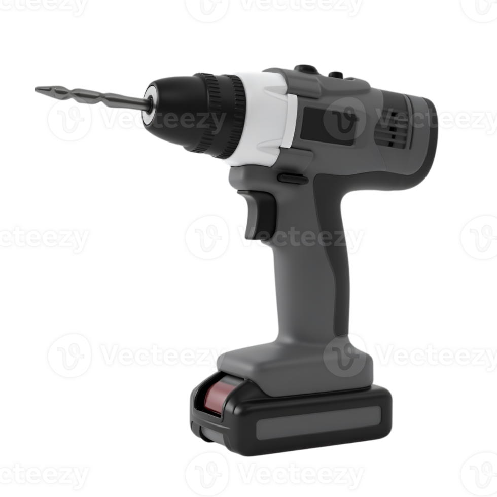 Cordless drill on a transparent background for easy editing and use png