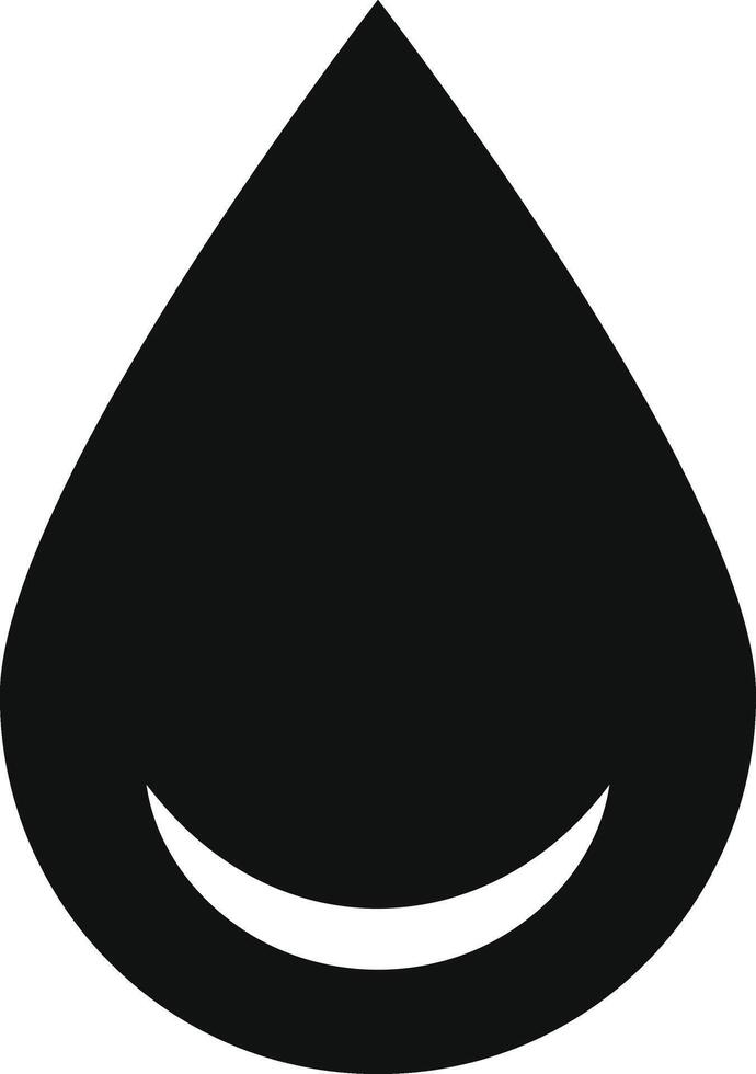 black water droplet icon with glossy highlight. oil drop or liquid drop icon. droplet symbol representing purity. Tear and oil symbols. water conservation theme vector