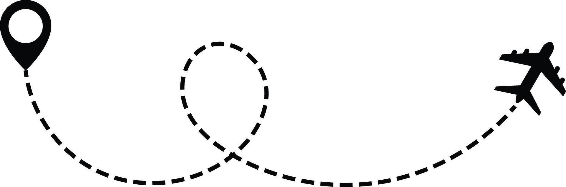 air plane route dash line route with location. dotted flight path. downloadable graphics for travel and navigation design. Plane routes dotted paths aircraft travel route vector