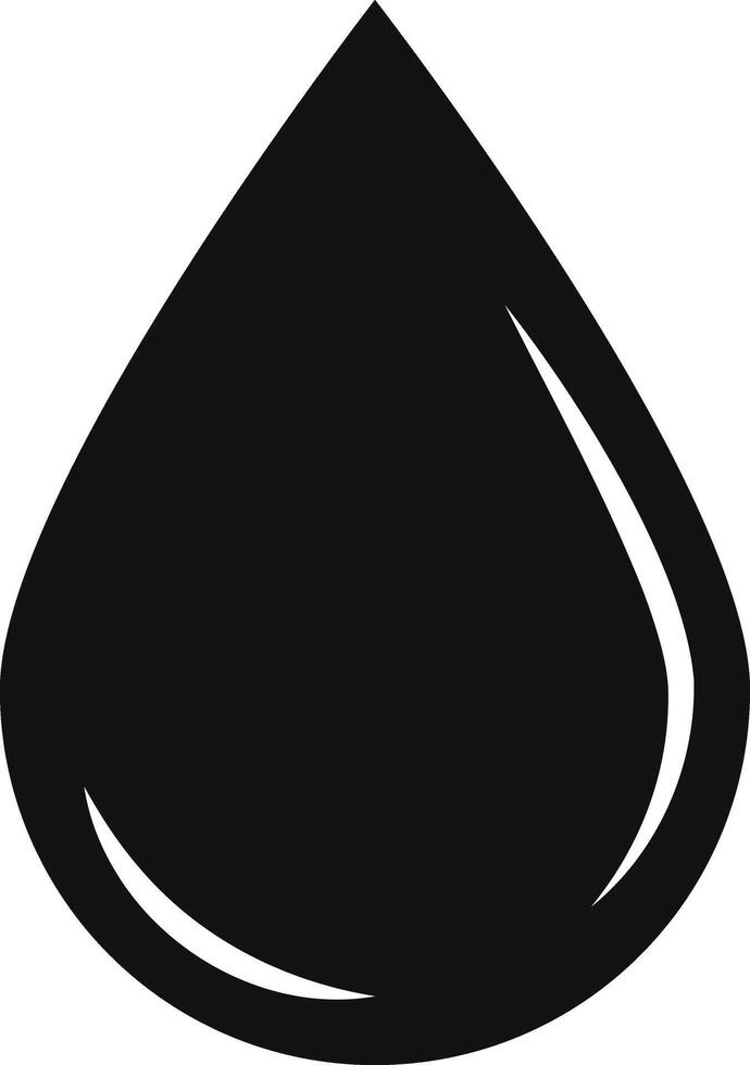 Black water drop icon for design and decoration. droplet symbol representing purity. featuring a decorative ornaments. oil drop or liquid drop icon vector