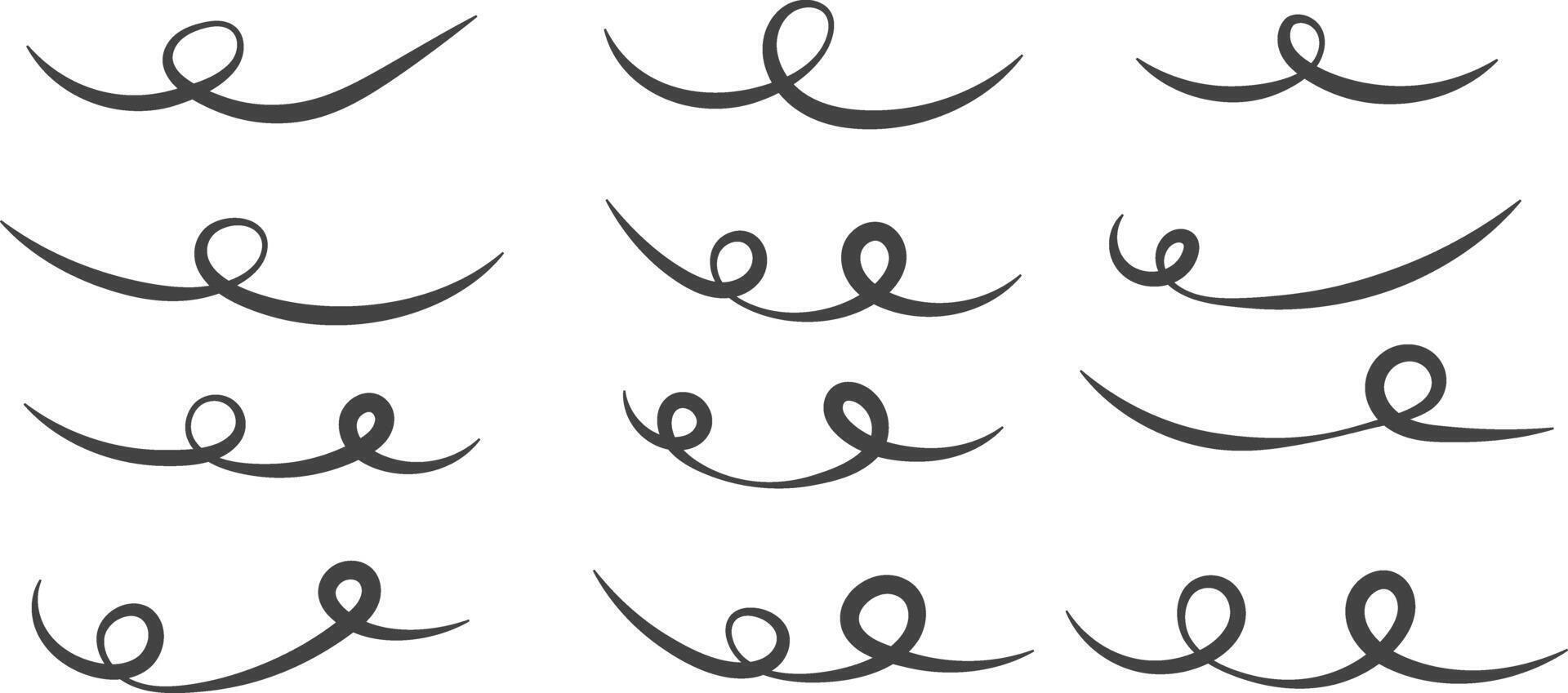 Squiggle brush scribble underline. marker emphasis squiggle element. Marker pen emphasis highlight swoosh stroke. swoosh brush underline. vector