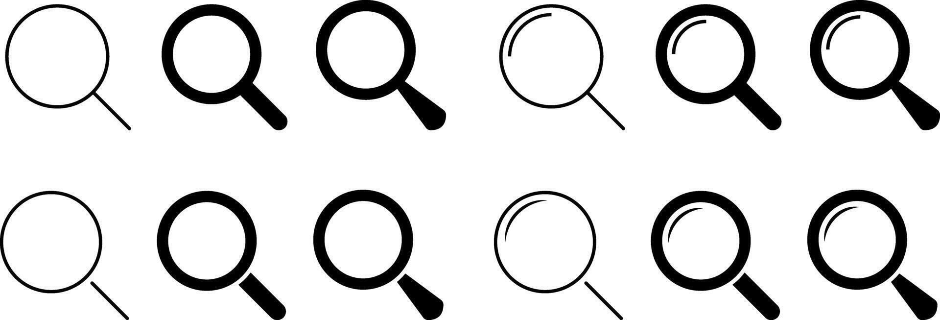 Magnifying glass icon. loupe sign. Explore and discover symbols. find information. Research tool concept vector