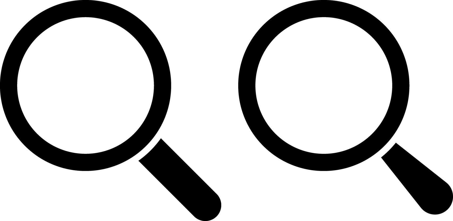 Search icon set. Loupe logo icons. Magnifying glass sign. Research tool concept. find information vector