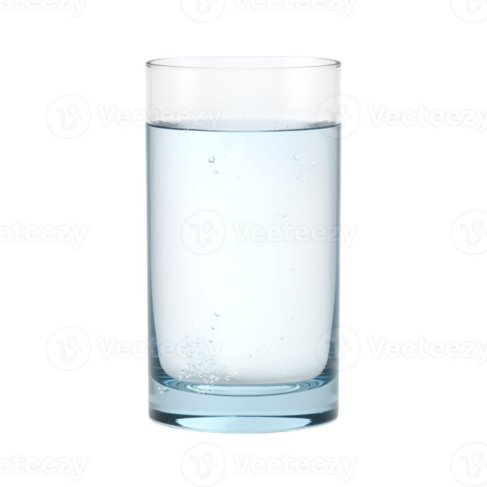 Refreshing Glass of Water with Bubbles on Transparent Background, Clean and Healthy png