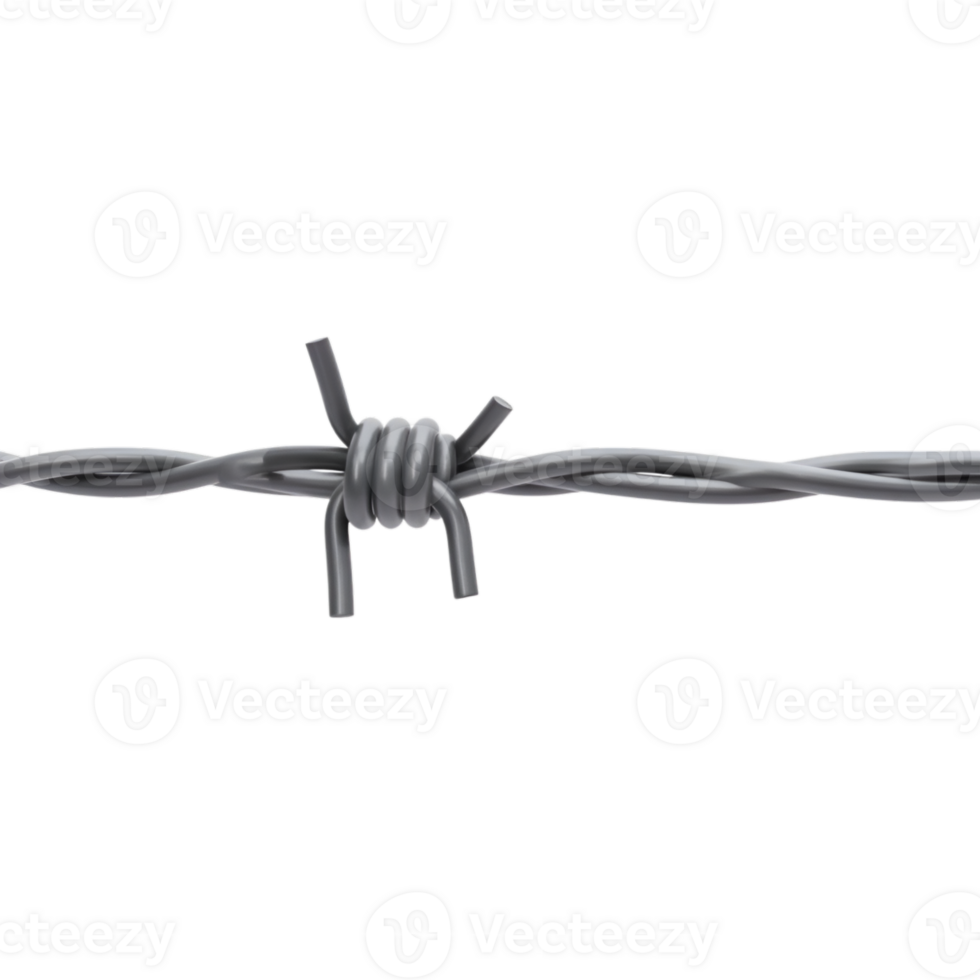 Barbed wire with transparent background, a symbol of protection and danger png