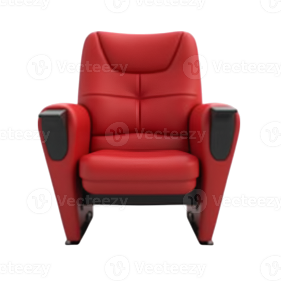 Isolated Red Theater Seat, Comfortable Auditorium Seating on Transparent Background png
