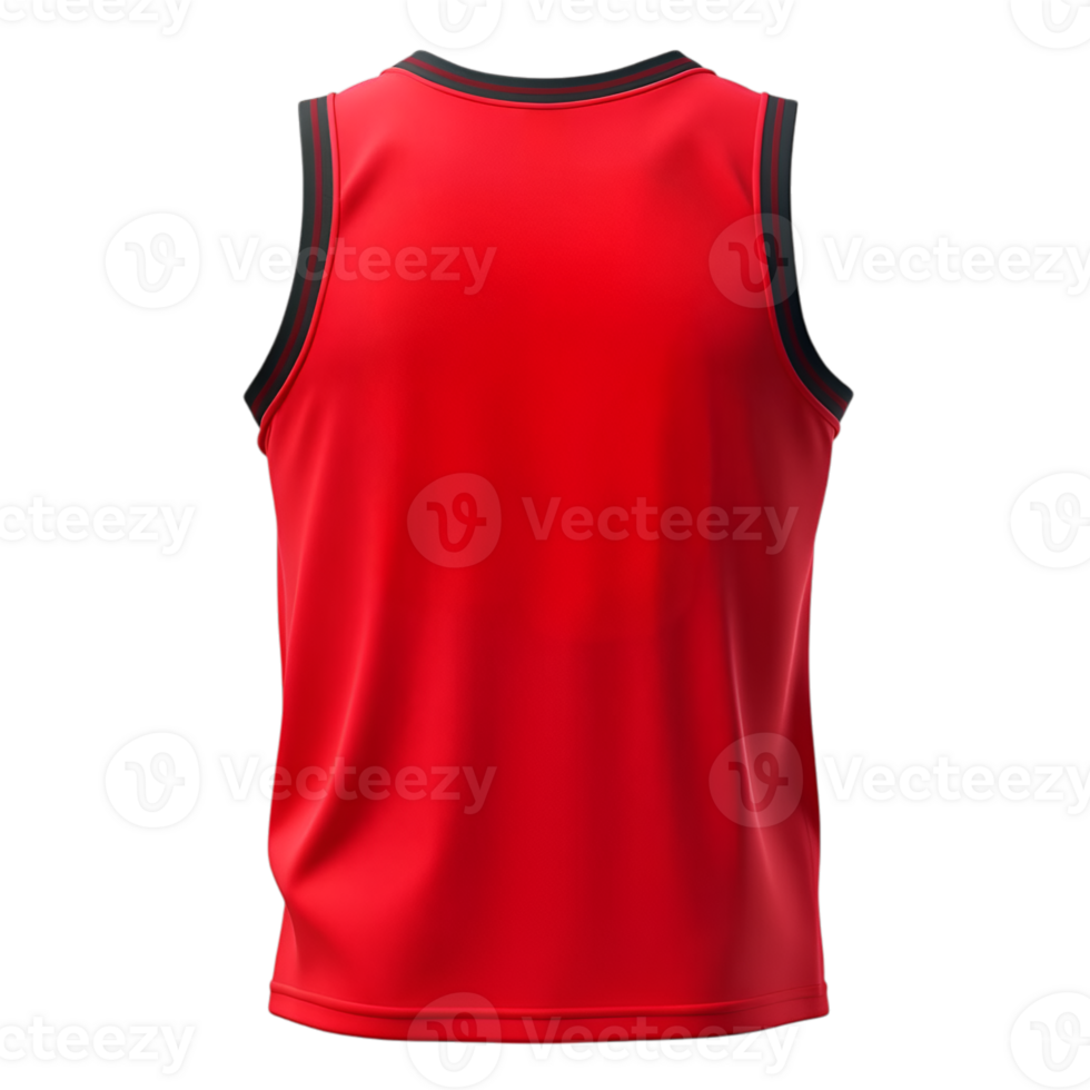 Back View of a Red Basketball Jersey on a Transparent Background png