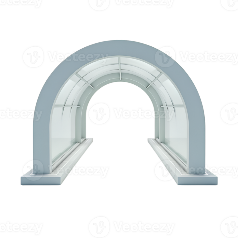 Modern Architectural Structure Featuring Arched Design on Transparent Background png