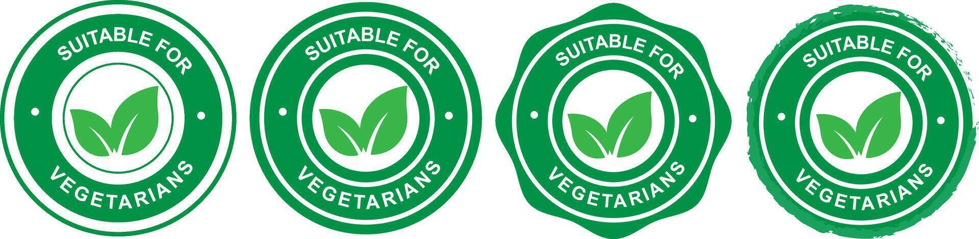 Vegetarian Certification Icons for Food and Grocery Products vector