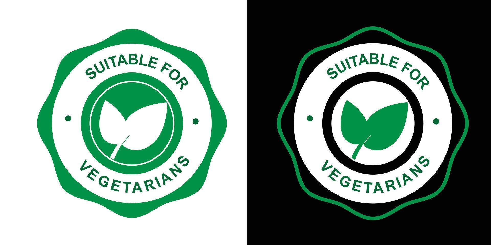 Food Labels for Vegetarian Friendly Certification and Packaging vector