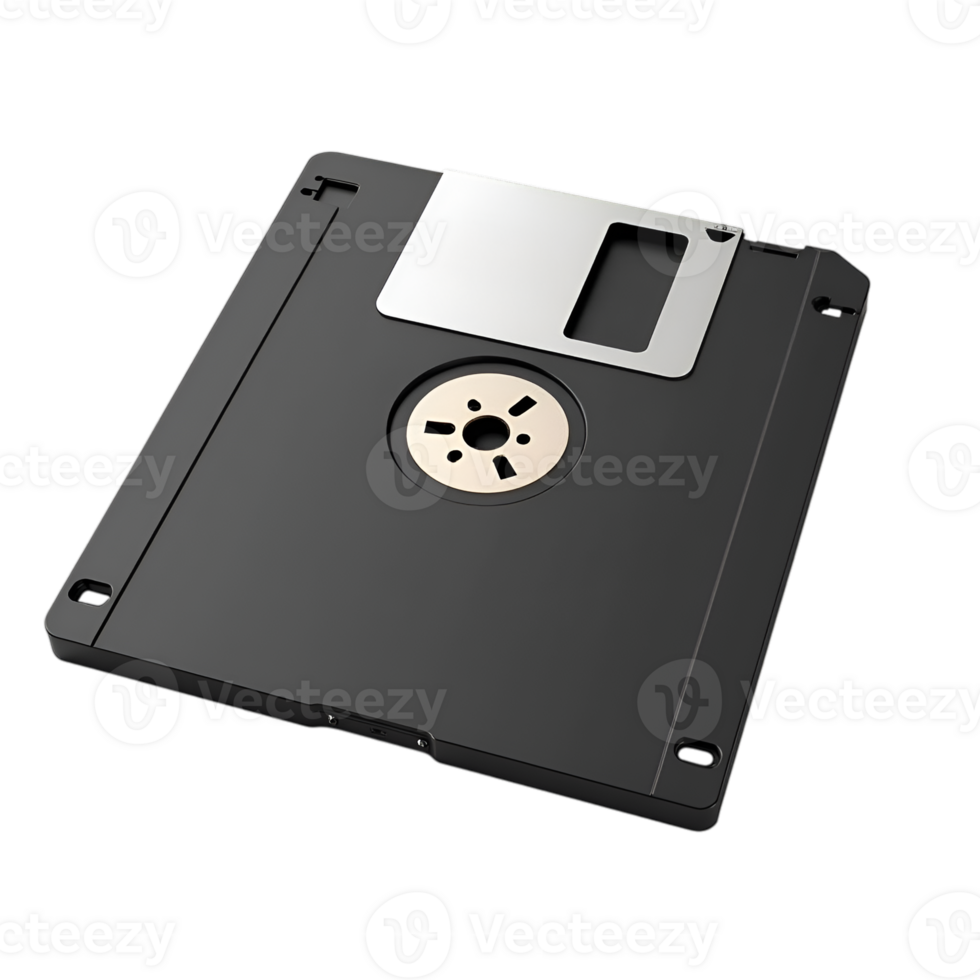 Vintage Floppy Disk on Transparent Background, Technology Relic for Retro Design png