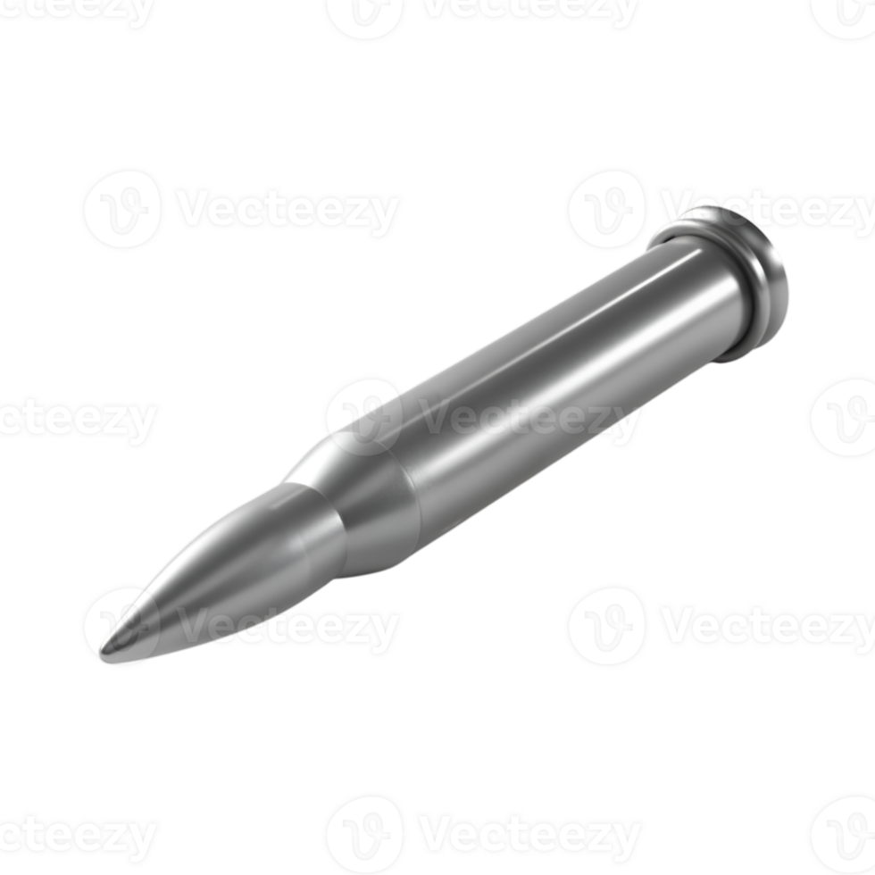 Silver Bullet on Transparent Background, A Symbol of Power and Conflict png