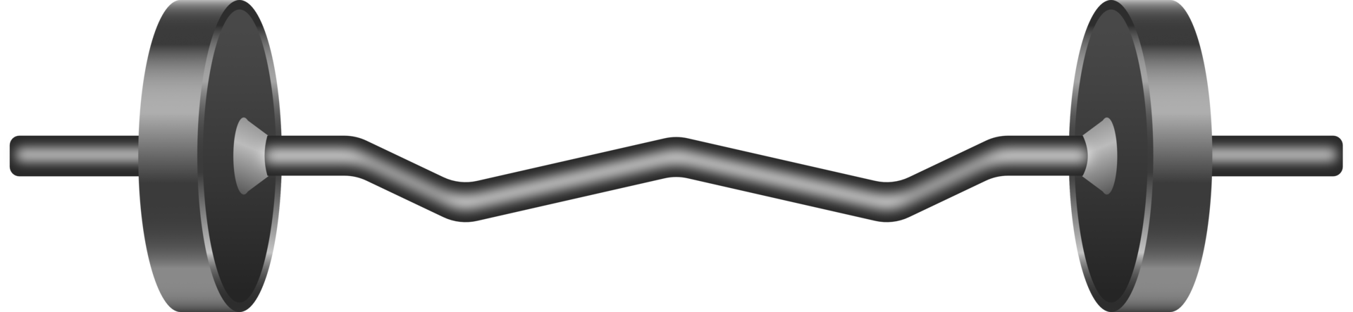 Illustration of EZ-Curl metal barbell png