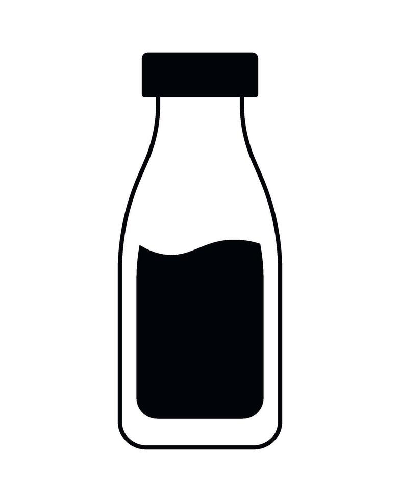 Milk Bottle Simple Icon. Isolated Illustration. Perfect for branding, packaging, and graphic design projects. vector