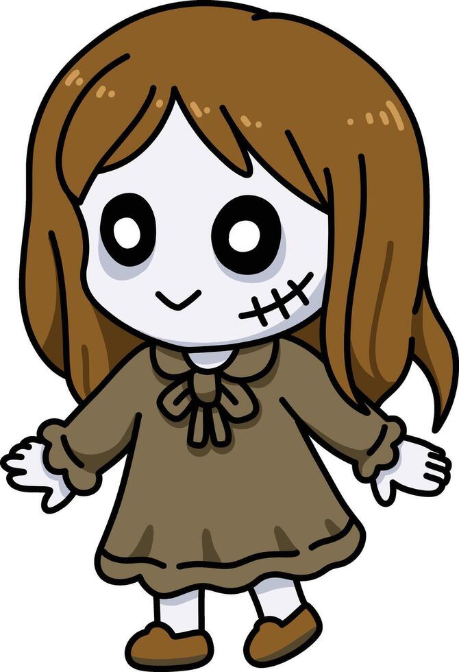 Chibi Ghost Girl Halloween Costume vector