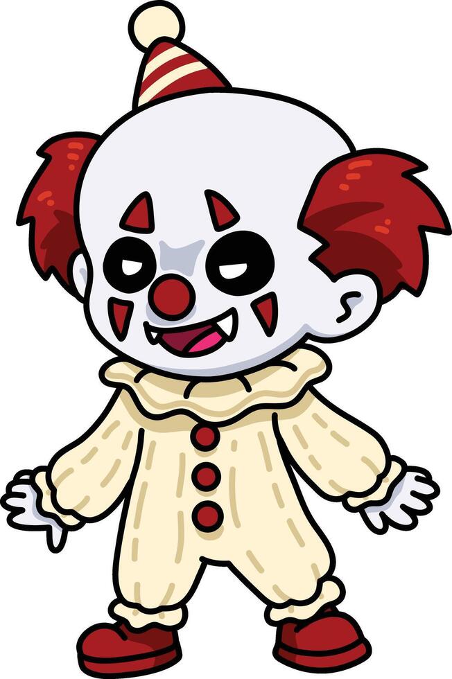Chibi Scary Clown Halloween Costume vector