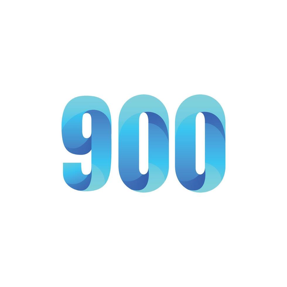 Design the Number 900 with an Abstract Shape vector