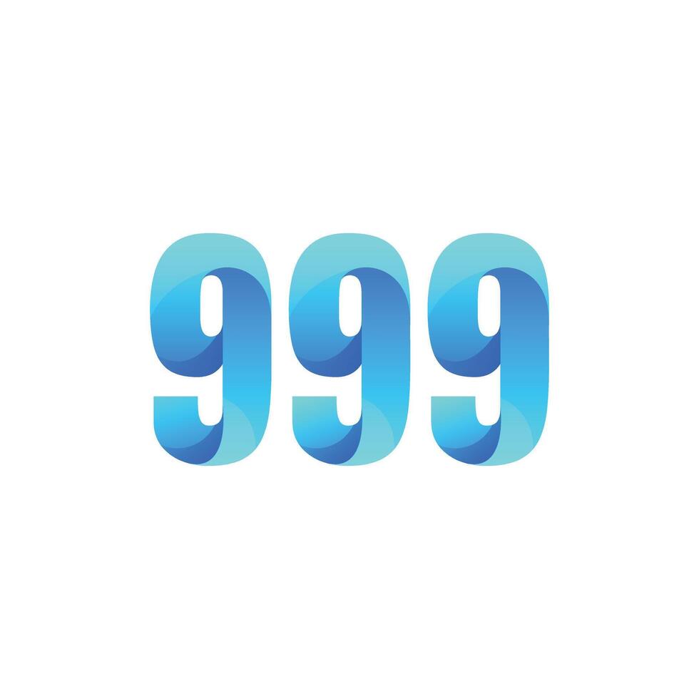 Design the Number 999 with an Abstract Shape vector