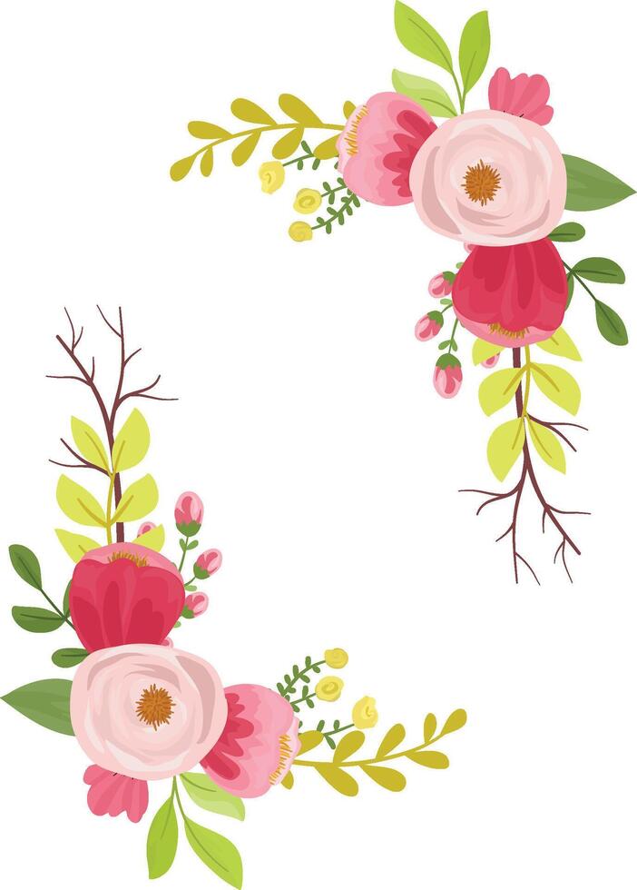 Elegant Burgundy Rose Floral Arrangement with Leaves vector