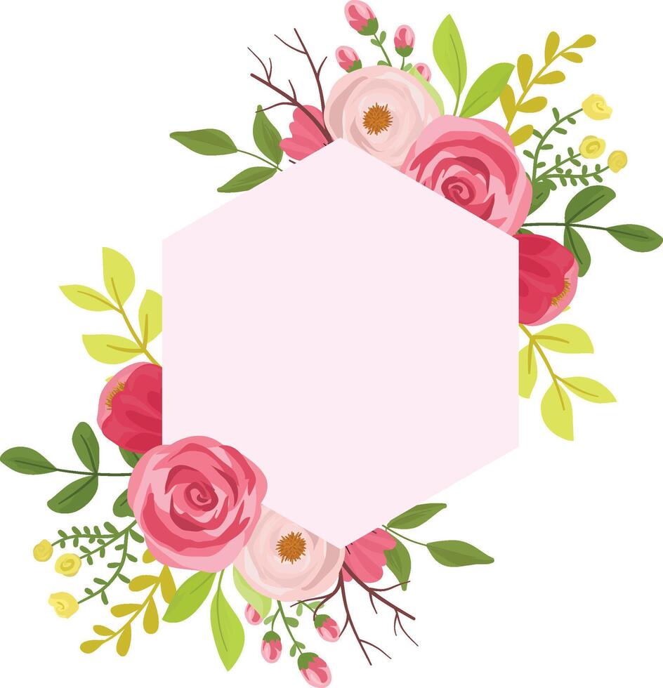 Rustic Burgundy Rose Wreath with Leaves and Blossoms Perfect for Wedding Design vector