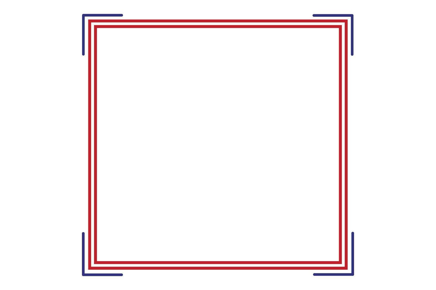 American flag theme style rectangular square frame or border template USA red blue for independence day document, invitation decorative 4th July stripe patriotic celebrations background vector