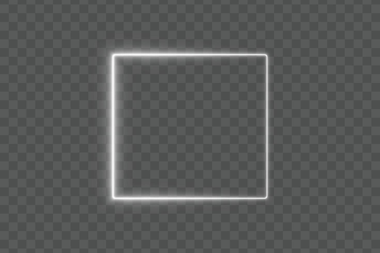 Bright white neon light glow rectangle frame border background with empty space for modern design banner template poster or glowing decoration vector