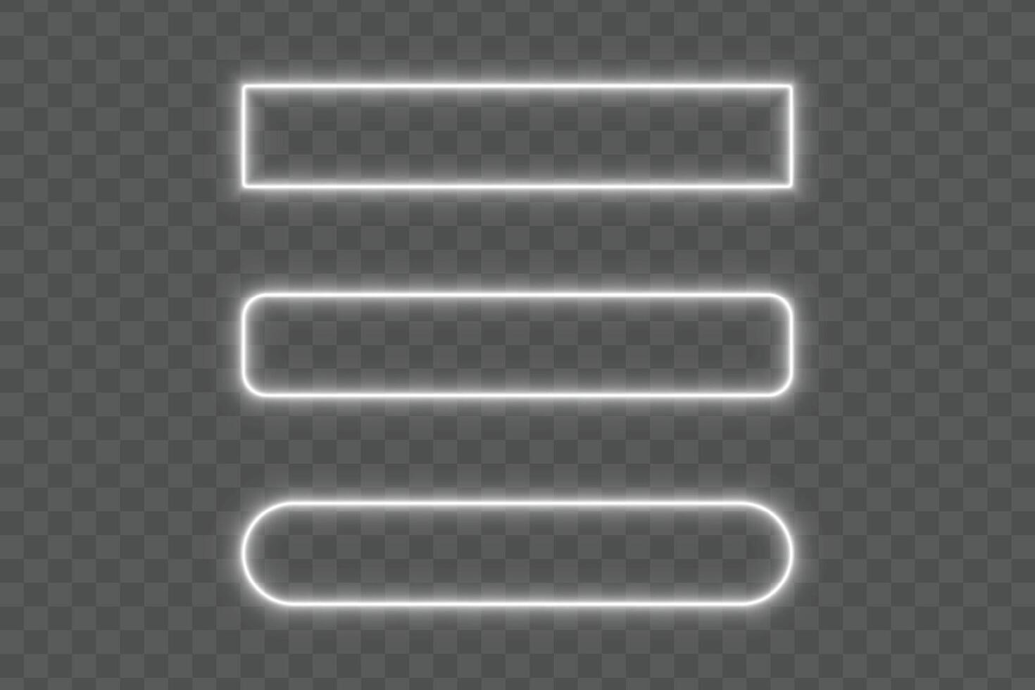 Bright white neon light glow rectangle rounded frame border background with empty space for modern design banner template poster or futuristic glowing decoration vector