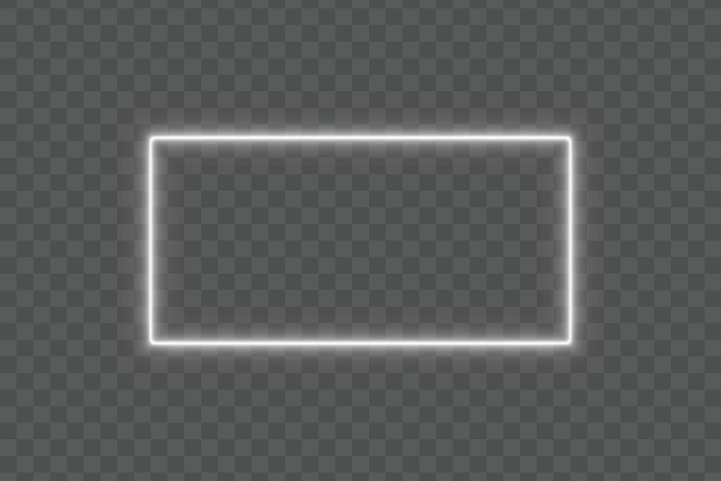 Bright white neon light glow rectangle frame border background with empty space for modern design banner template poster or futuristic glowing decoration vector