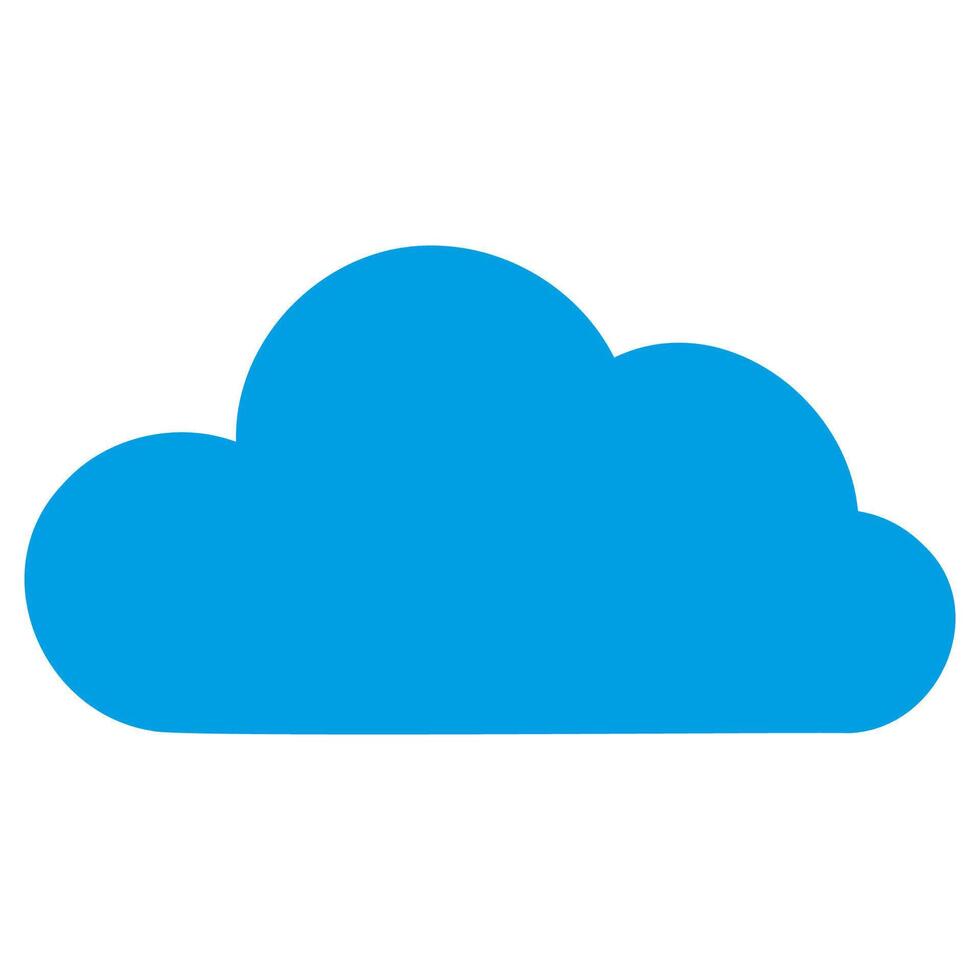 Simple blue cloud symbol on white background. minimal weather icon vector