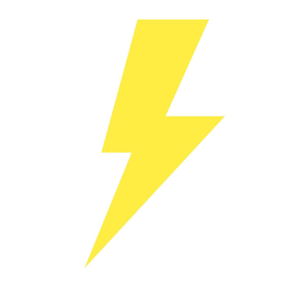 Yellow lightning bolt symbol on white background illustration vector