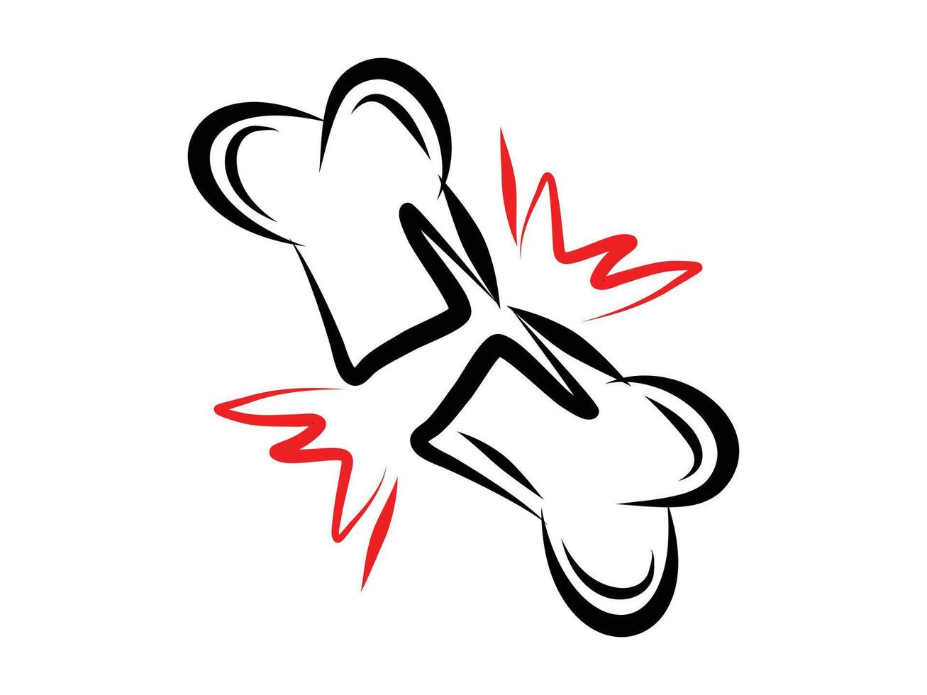 Broken Bones Fracture Hand Drawn Icon, Doodle Sketch Illustration vector