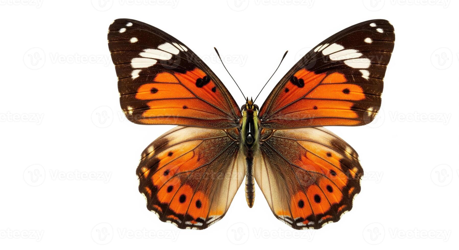 A large orange butterfly with black spots on its wings photo