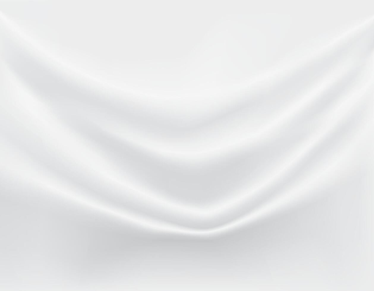 Close-up texture of smooth white silk material. Shiny white background with smooth texture of fabric folds. Textile pattern. vector