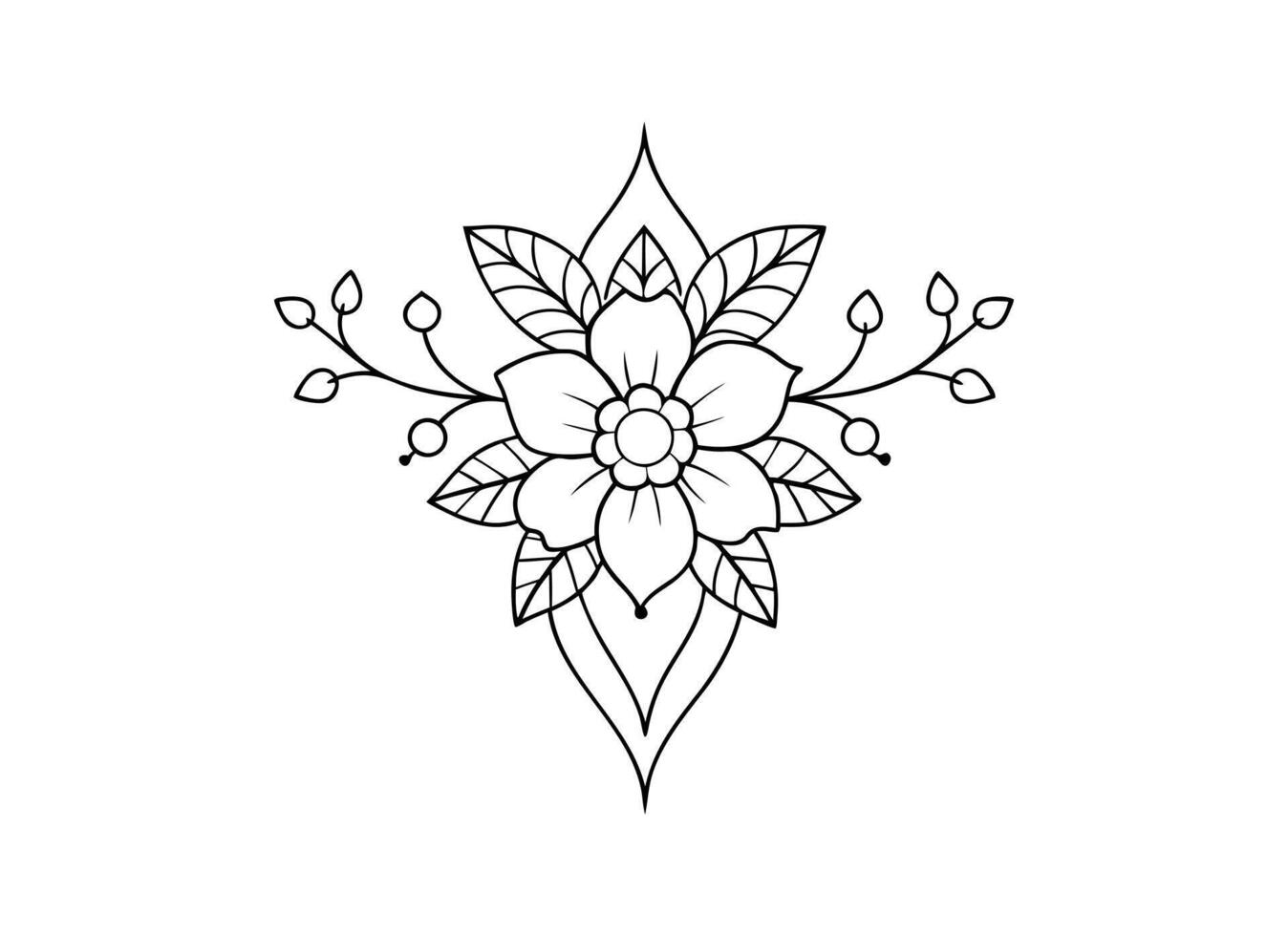 Intricate Floral Mandala Illustration for Coloring and Design vector