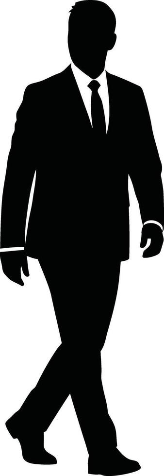 Walking Businessman Silhouette - Professional Male Figure vector