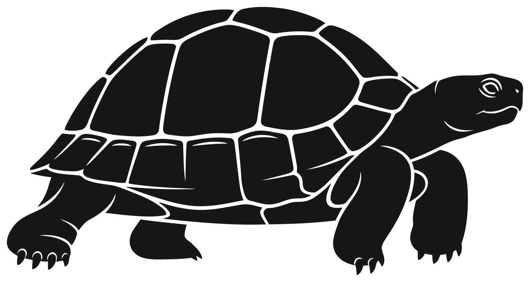 Black Turtle or Tortoise Silhouette vector