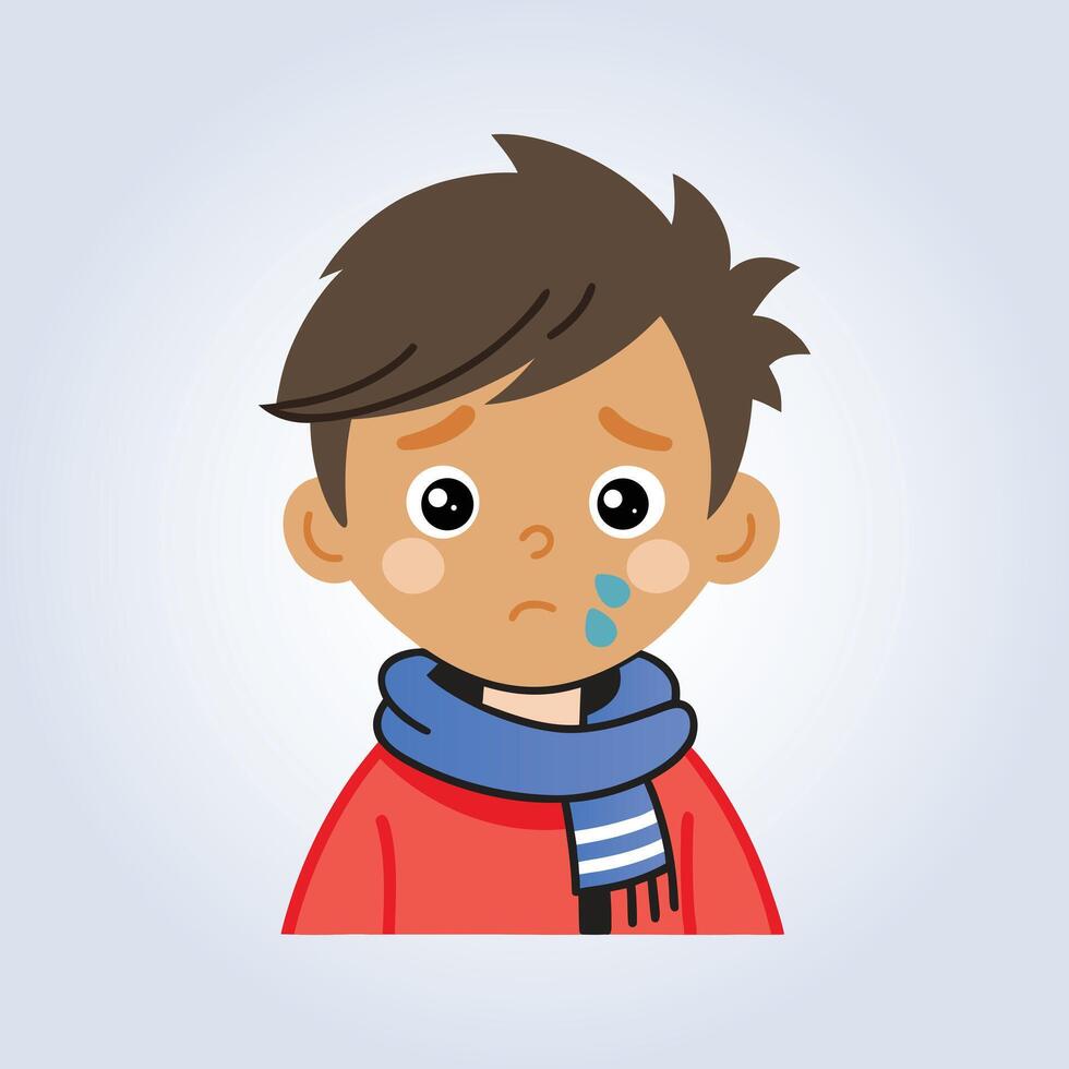 An illustration of a sick child vector