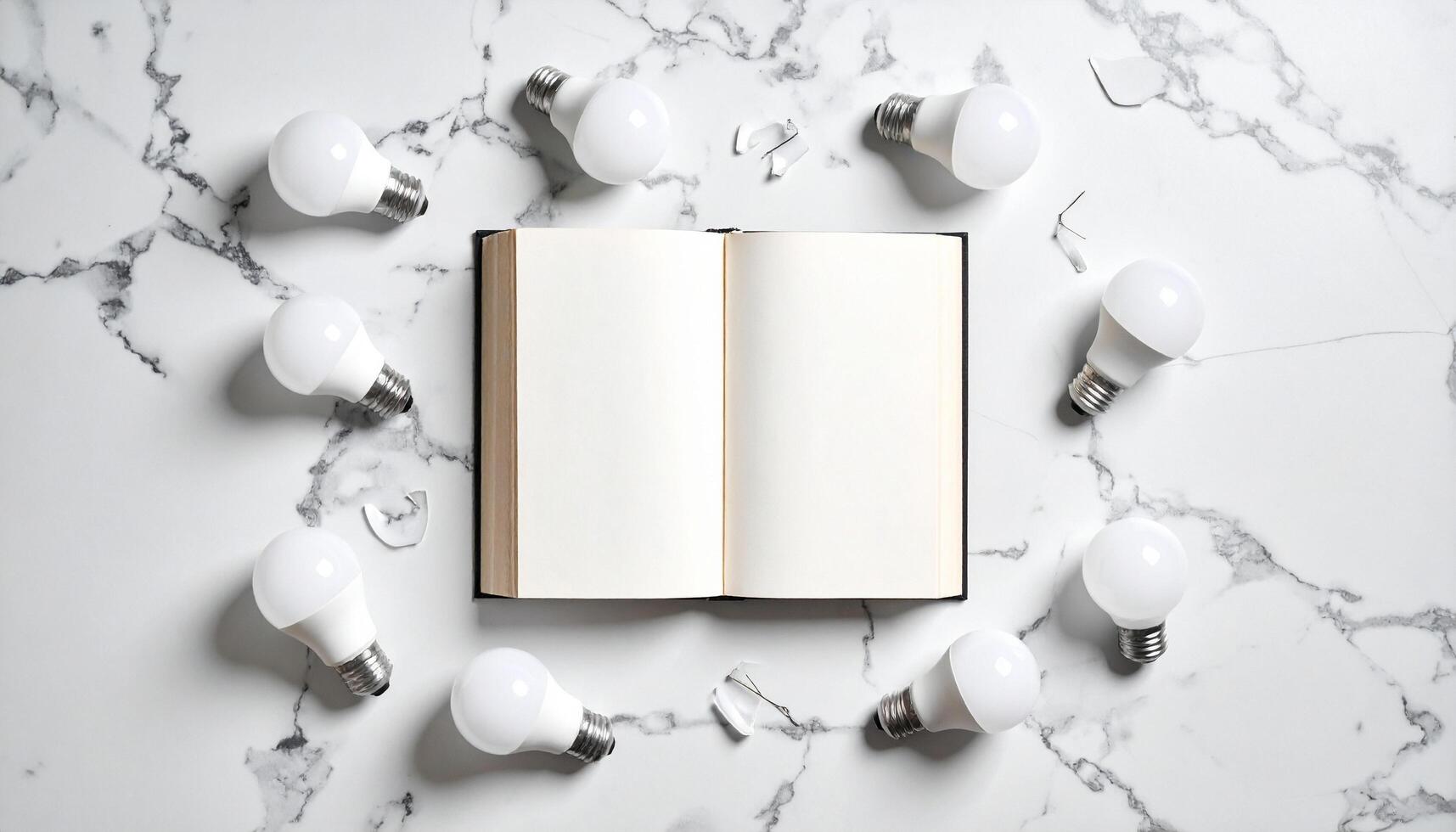 Hardcover Book With Shattered Bulbs photo