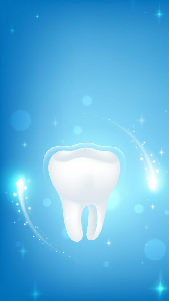 Tooth illustration on blue background vector
