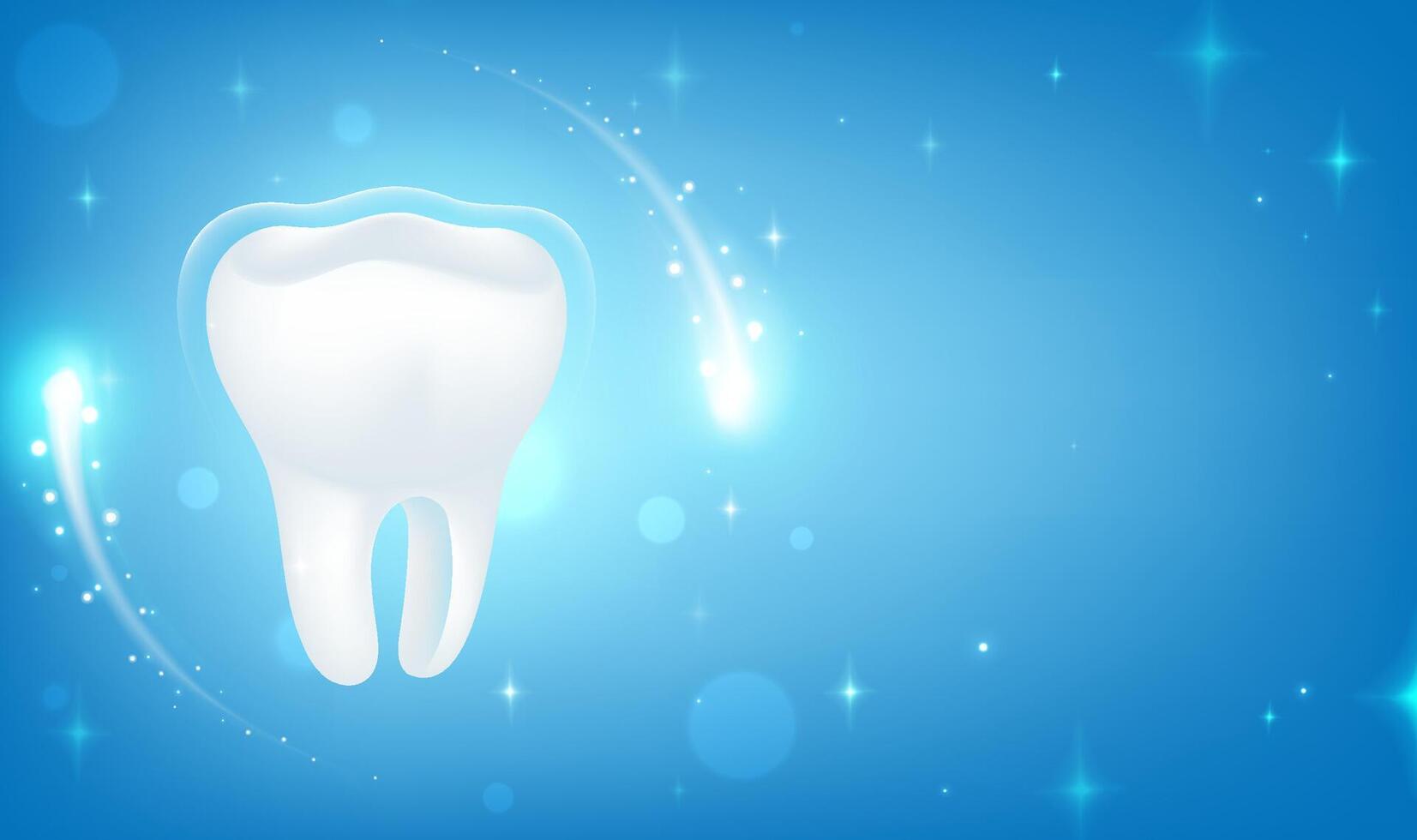 Shiny white tooth illustration vector