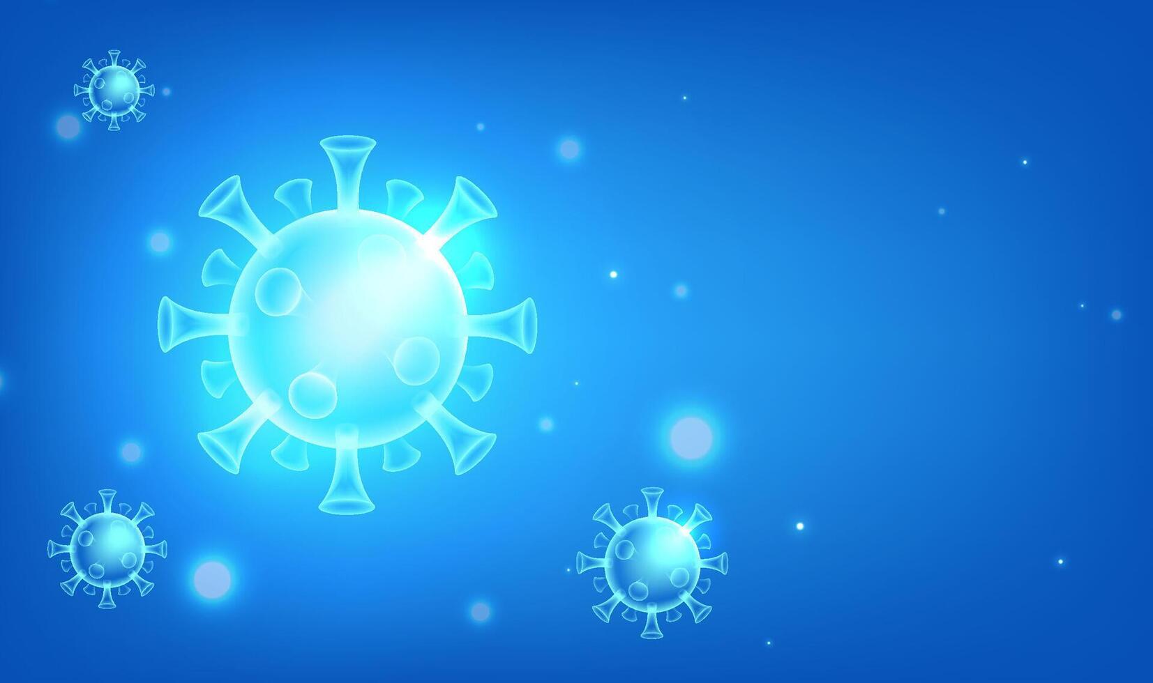 Illustration of blue COVID-19 virus vector