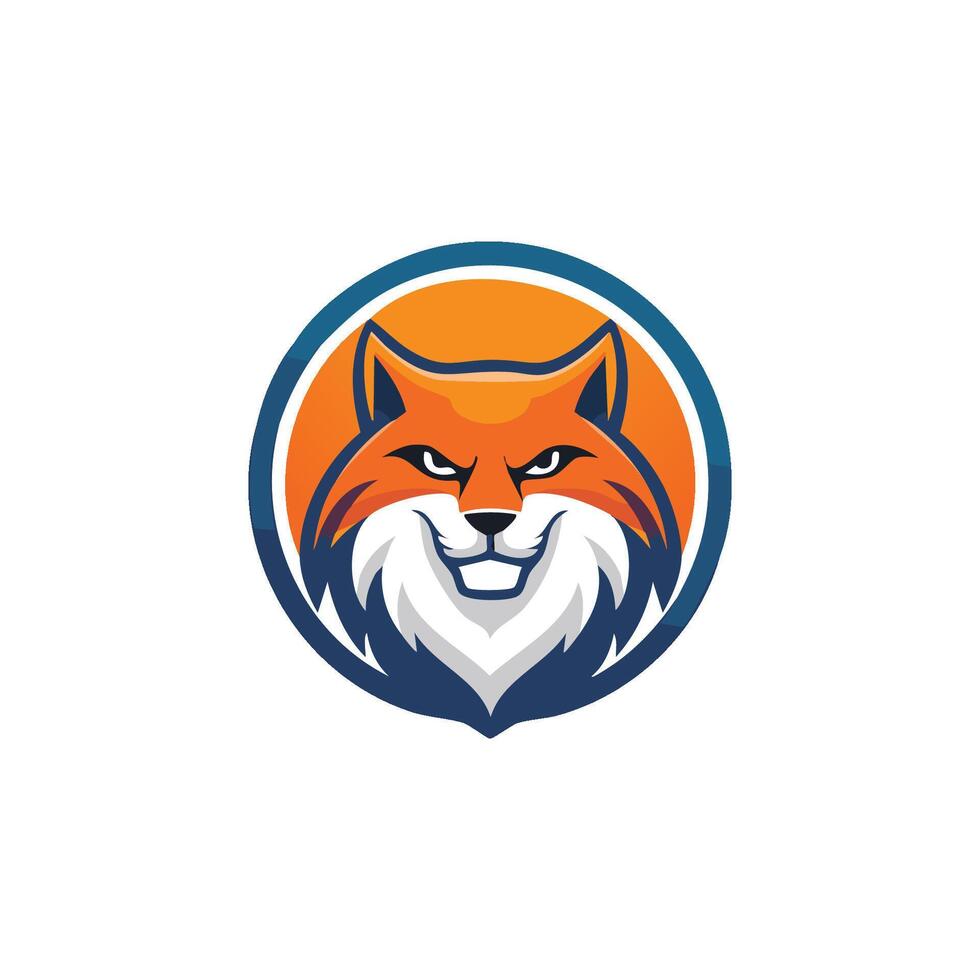A fox head logo for a sports team vector