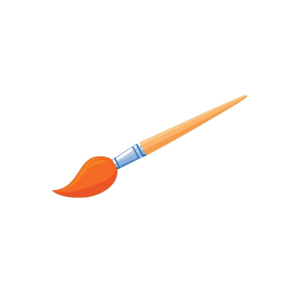 A paint brush with a handle on a white background vector