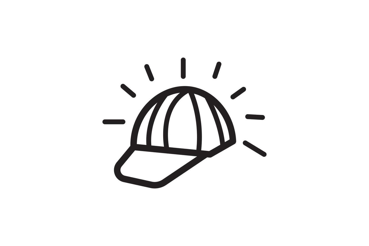 new idea shining baseball cap line art icon for fashion or sports vector