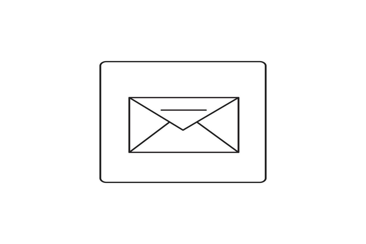 minimalist email message line art icon for app or website vector
