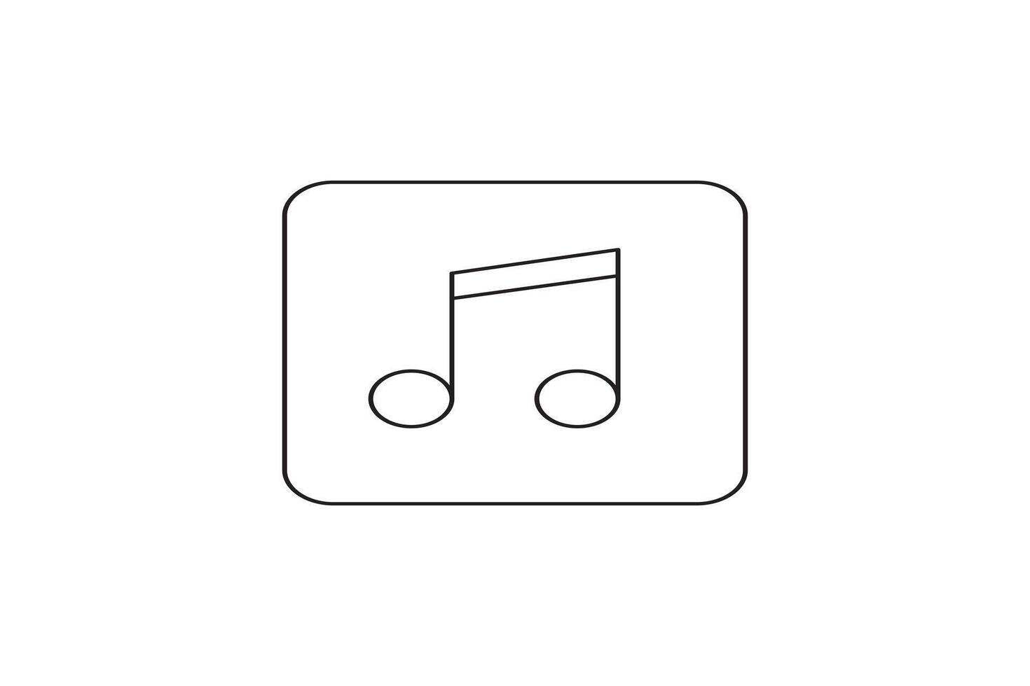 beamed music note line art icon for media player app vector