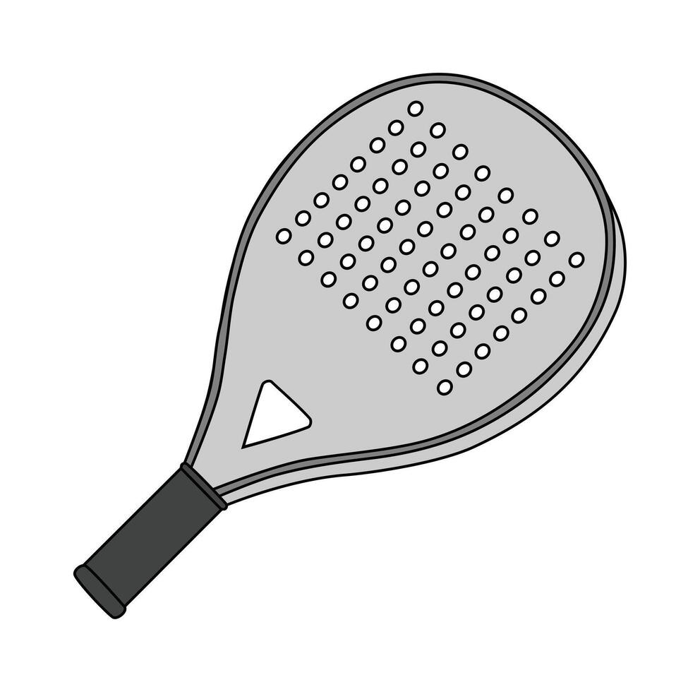 Cartoon Iron Padel Racket Simple Design Icon Digital vector