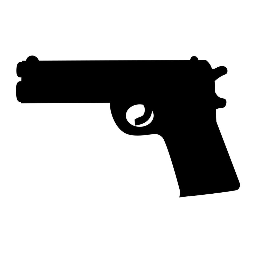 Cartoon Little Black Handgun Simple Design Icon Digital vector